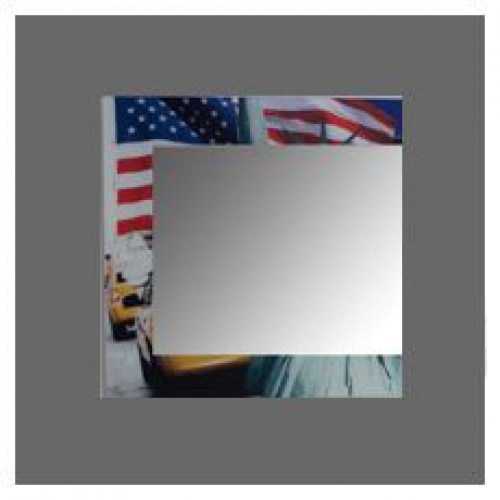 Siebdruckspiegel Spiegel Amerika Spiegel mit Motivdruck Abmessung (B x H ): 150 x 50 cm Gewicht: 7 kg Montage: unsichtbare Befestigung